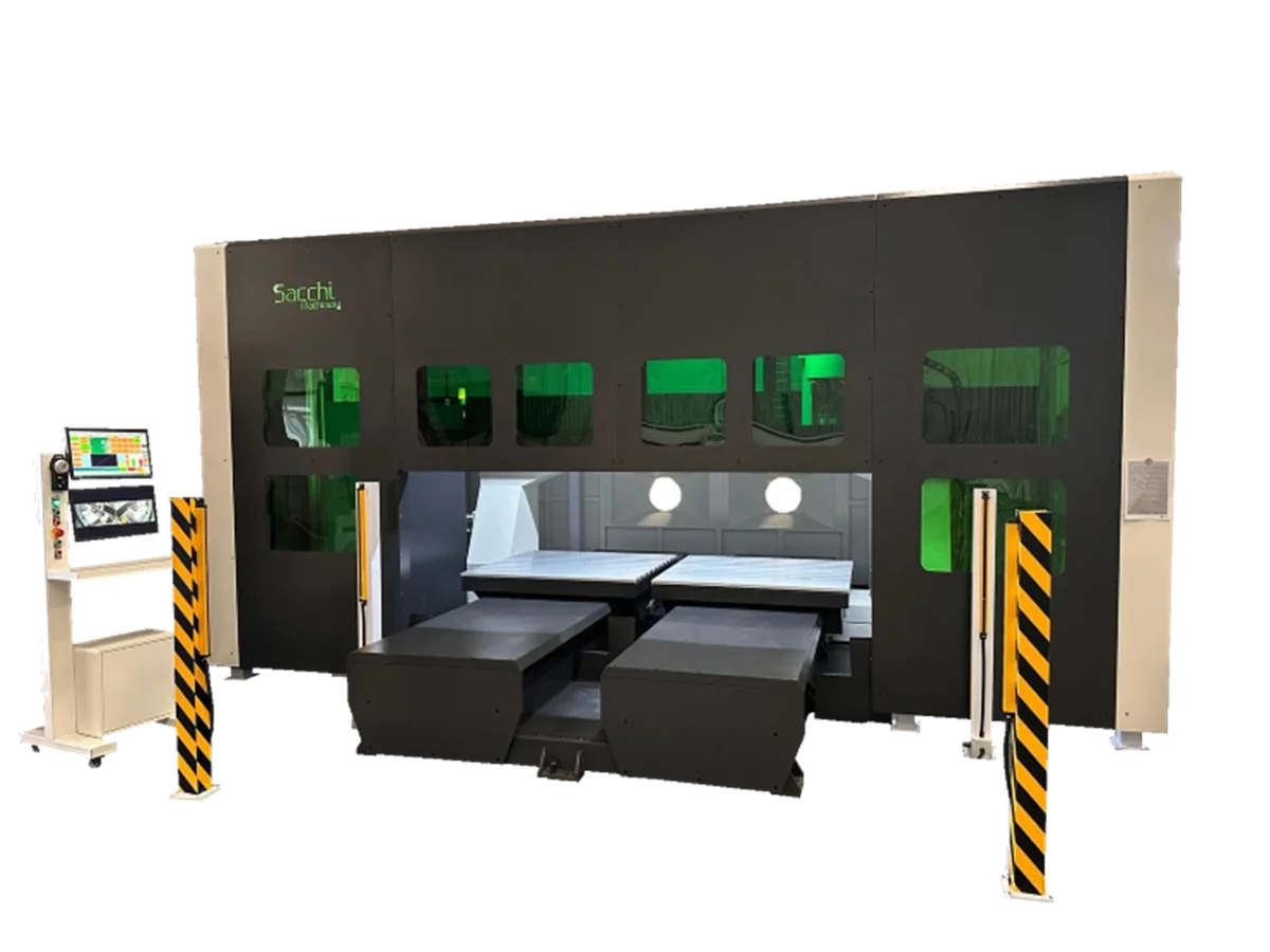 Centro de Mecanizado 5 Ejes Sacchi — Interpolación simultánea, Gantry doble motorización Yaskawa